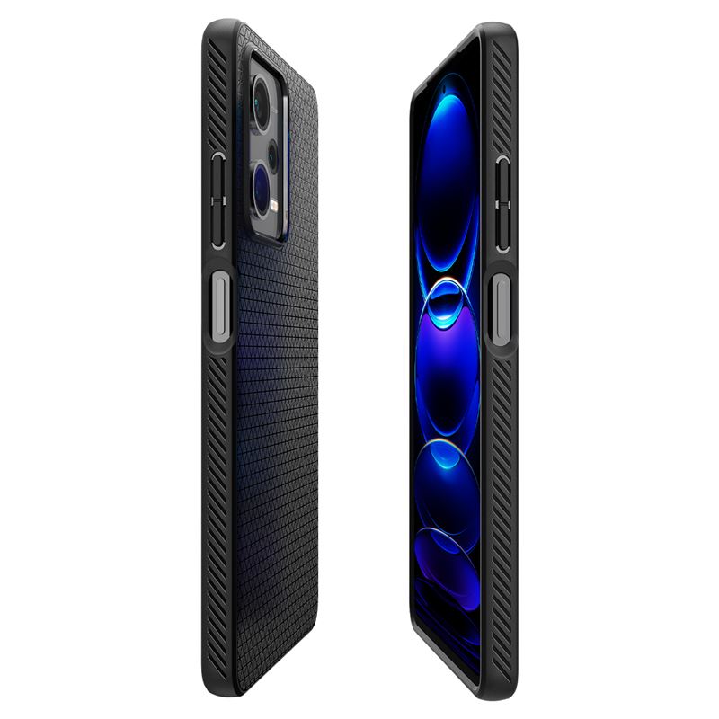 Husa Spigen Liquid Air pentru Xiaomi Redmi Note 12 Pro 5G/Poco X5 Pro 5G Negru Mat (Ingredi, ACS05788) by www.silkase.ro